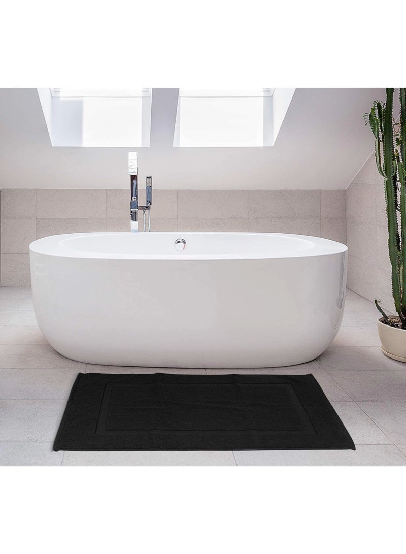 Amber Home Cotton Banded Bath Mat, Floor Mat for Bathroom, Kitchen Mat, Highly Absorbent Machine Washable 50x80 cm Bath Rug, Bathroom Mat Water Absorbent Foot Towel for Home Kitchen and Bathroom Pack of 2 - Image 4