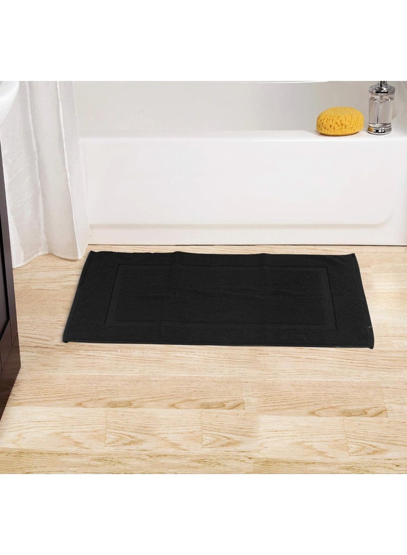 Amber Home Cotton Banded Bath Mat, Floor Mat for Bathroom, Kitchen Mat, Highly Absorbent Machine Washable 50x80 cm Bath Rug, Bathroom Mat Water Absorbent Foot Towel for Home Kitchen and Bathroom Pack of 2 - Image 5