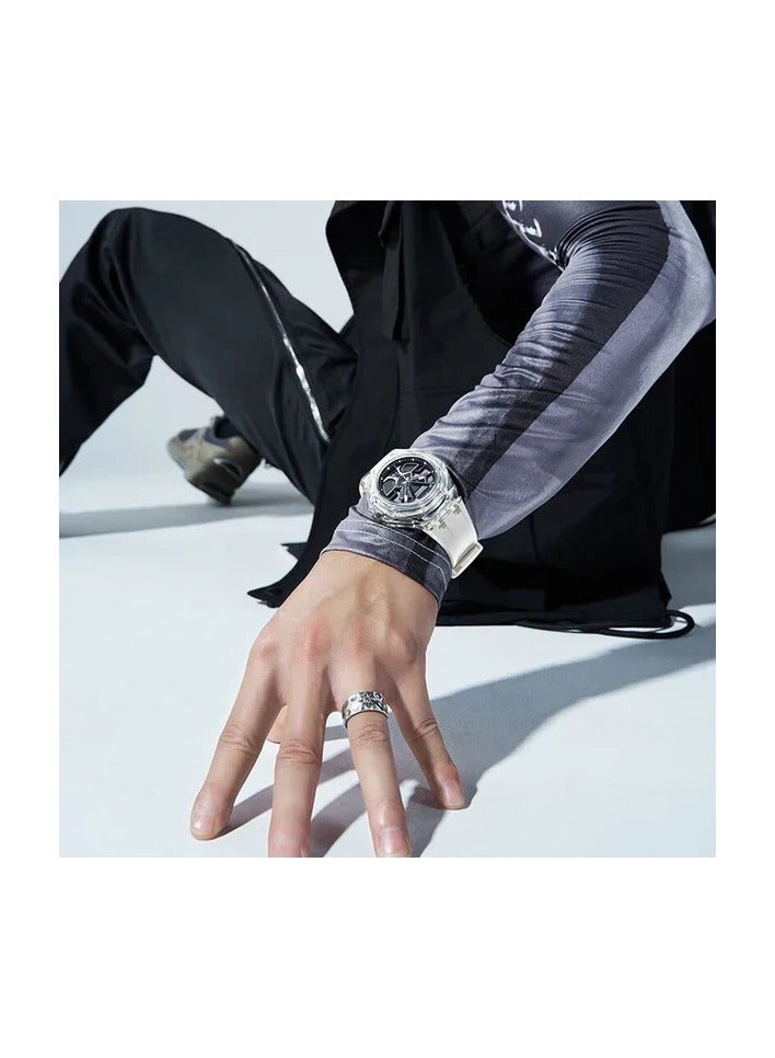FW-5920-R2,Quartz Watches for men , rubber white strap