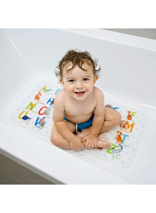 BEEHOMEE Bath Mats for Tub - Large Cartoon Non-Slip Bathroom Bathtub MatAnti-Slip Shower Mats for Floor 88 x 38 cms Machine Washable XL Size Bathroom Mats (Alphabet DWZM) - Image 2