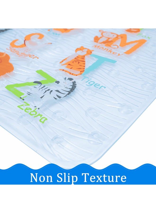 BEEHOMEE Bath Mats for Tub - Large Cartoon Non-Slip Bathroom Bathtub MatAnti-Slip Shower Mats for Floor 88 x 38 cms Machine Washable XL Size Bathroom Mats (Alphabet DWZM) - Image 5