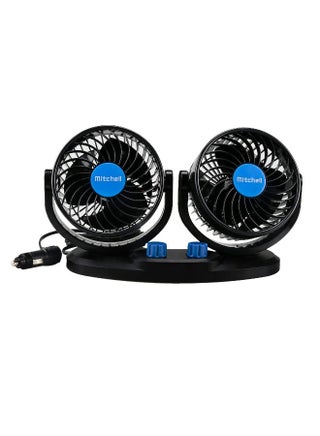 Autofasters Car Fan 360 Degree Rotatable Dual Head 2 Speed Quiet Strong Dashboard Auto Cooling Air Fan - Universal Fitment for All Cars Color-Black - pzsku/Z2CC8FFBAA79A8DD54D75Z/45/1748533360/1e94e178-9a9e-4d6c-b3f1-5b143752583d