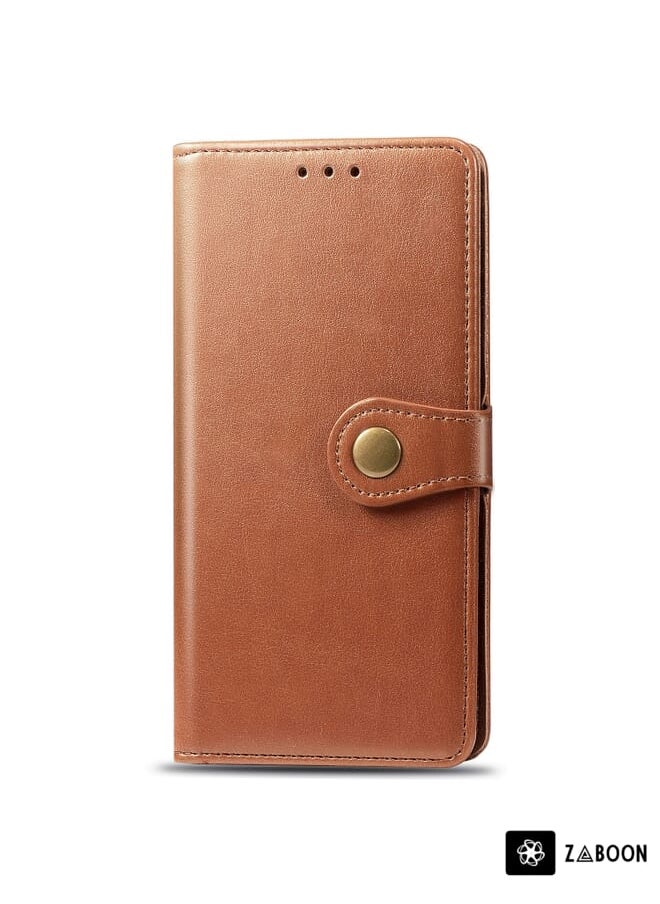 Protective Case Cover For OPPO F15 & A91 Retro Solid Color Leather Buckle  with Photo Frame & Card Slot & Wallet & Bracket Function