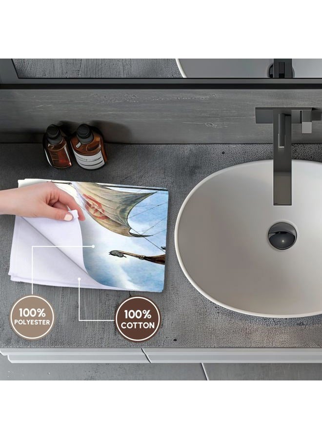 3DROSE 3D Rose Viking Ship.Jpg Hand/Sports Towel, 15 x 22 - Image 4