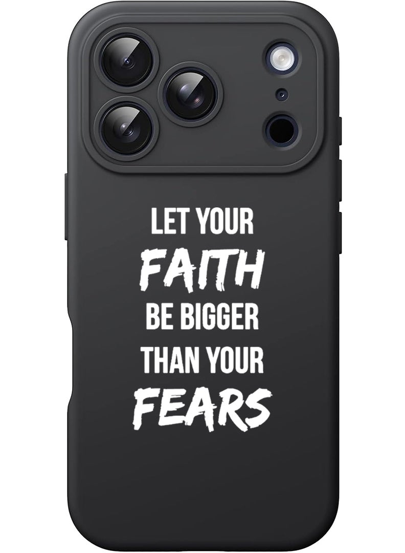 Theodor Protective Slim Fit Case Liquid Silicone Cover with Full Body Protection Anti-Scratch Shockproof Case For Apple iPhone 17 Pro Max (Black) let-your-faith - White - Image 1