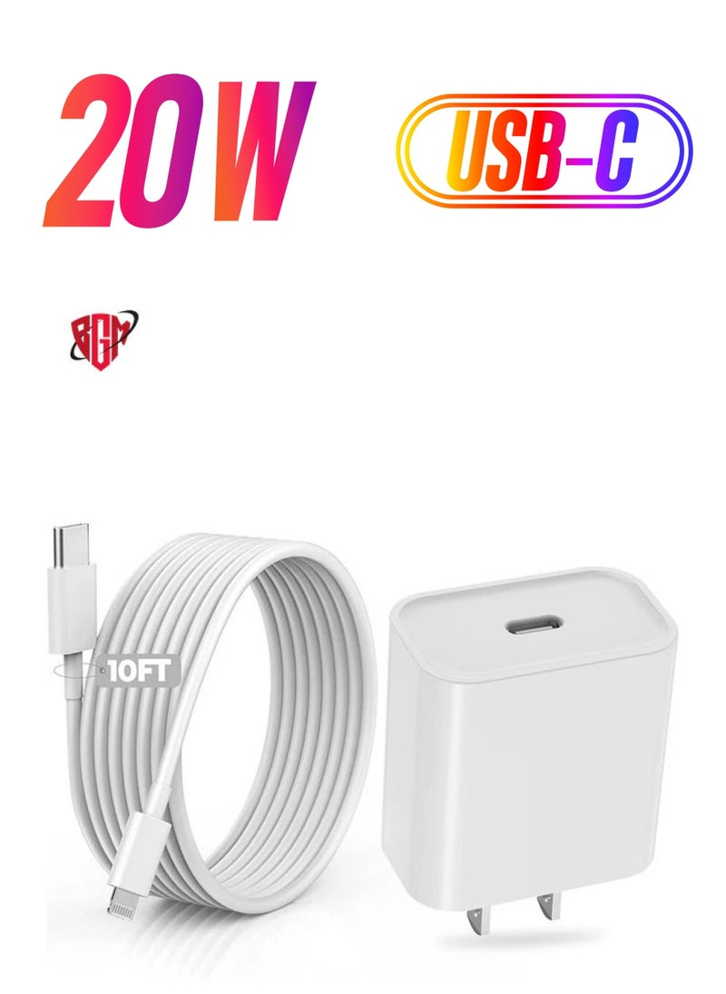 BGM "20W PD Fast Charger with 6FT USB-C to Lightning Cable Type-C Power Wall Adapter for iPhone 12/12 Mini/12 Pro Max/11 Pro/XS"  - Image 1