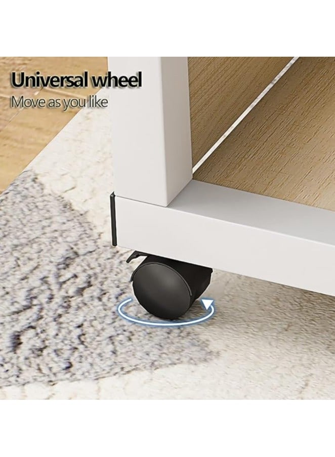 Green Tiger Mobile Bed Side Table, Laptop Table Standing Desk, Adjustable Computer Table Laptop Desk with Wheels, Rolling Computer Workstation Laptop Stand Table for Home Office (SC11B) - Image 3