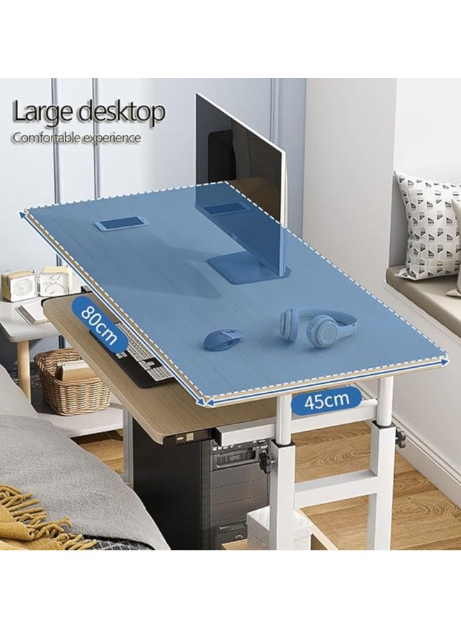 Green Tiger Mobile Bed Side Table, Laptop Table Standing Desk, Adjustable Computer Table Laptop Desk with Wheels, Rolling Computer Workstation Laptop Stand Table for Home Office (SC11B) - Image 5