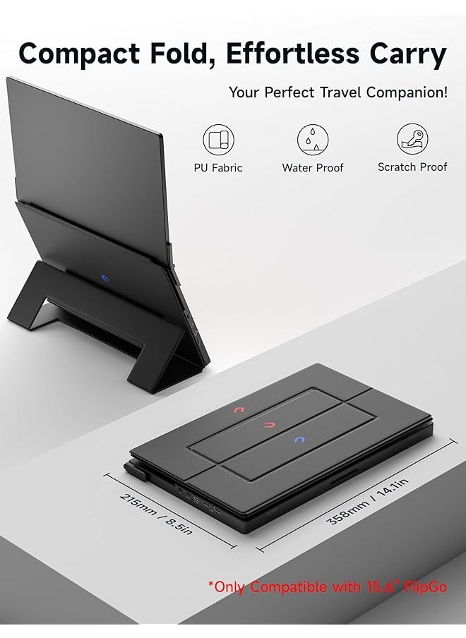 JSAUX Magnetic Leather Stand Flipgo 15.6 Inch Portable Monitor Dual Screen  - Image 5