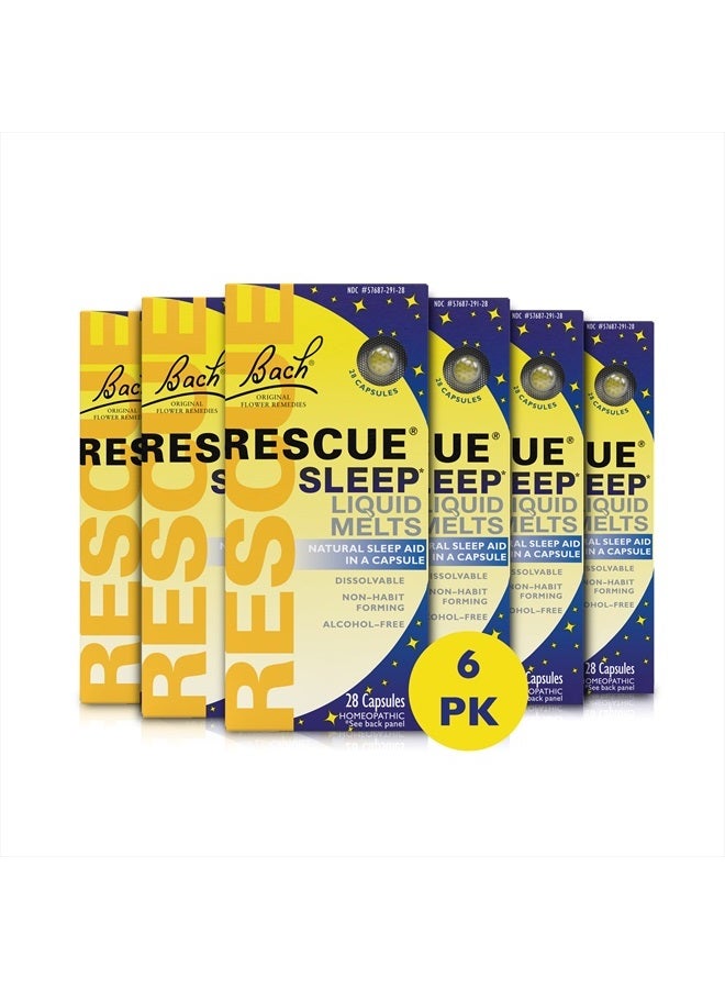 RESCUE Bach RESCUE SLEEP Liquid Melts, Natural Orange Vanilla Flavor, Sleep & Stress Relief Aid, Homeopathic Flower Essence, Free of Melatonin, Gluten & Sugar, Non-alcohol, Non-Narcotic, 6 Packs, 28 Ct Each - Image 1