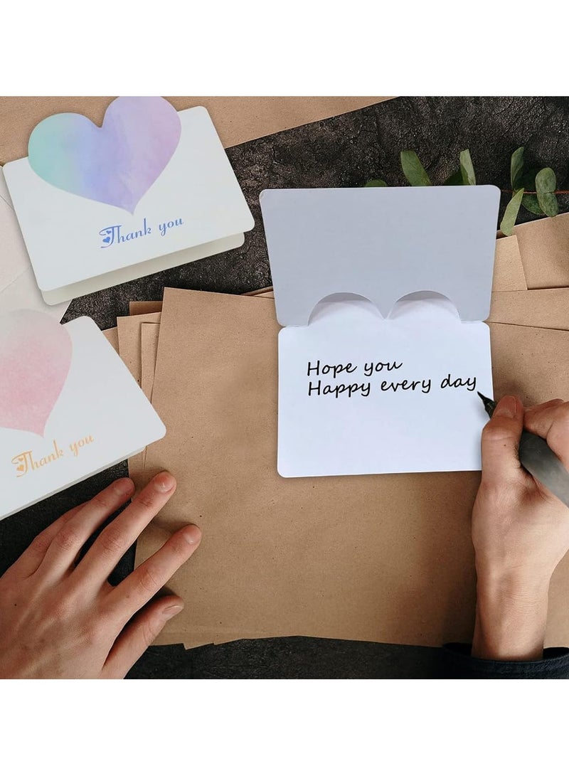RTYY 30 Pack Foldable Love Heart Greeting Cards, Assorted Color Romantic Heart Blank Cards Note Card Blessing Notes for Wedding Flower Birthday Wedding Card Flower Card Birthday Card for all kinds of Greeting Card (30 Pcs)  - Image 4