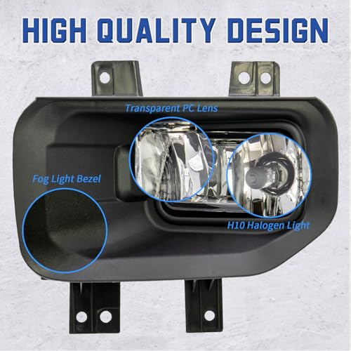 VPIMOZO Fog lights Compatible with 2015-2017 2015 2016 2017 Ford F150 Front Bumper Lamp Assembly with Bulbs Clear Lens Driver&Passenger Side OEM Number FL3Z15201B FL3Z15200B - Image 2