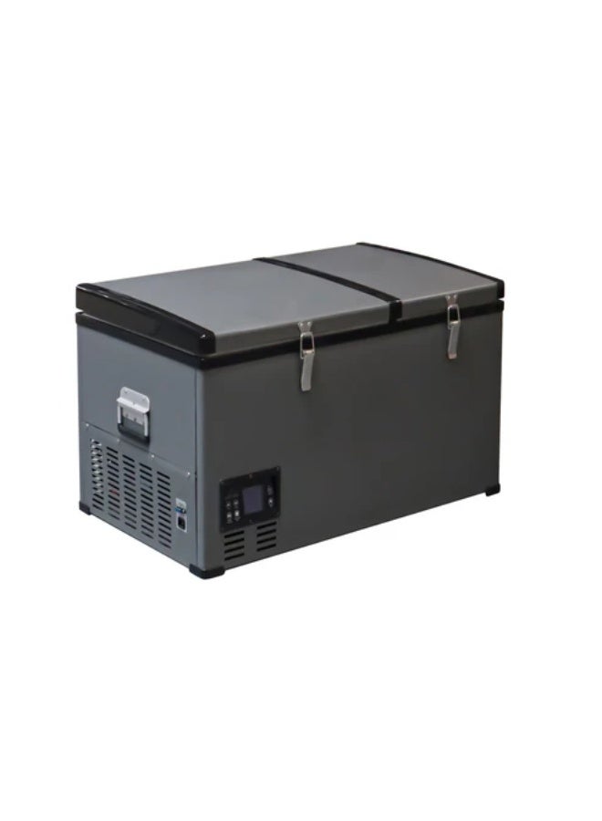 Crony BCD80 80L portable vehicle refrigerator/freezer features an LCD temperature control, a double-door design, and is suitable for RVs, trucks, and outdoor use. Temperature range: -20 to 10 degrees Celsius. - Image 3