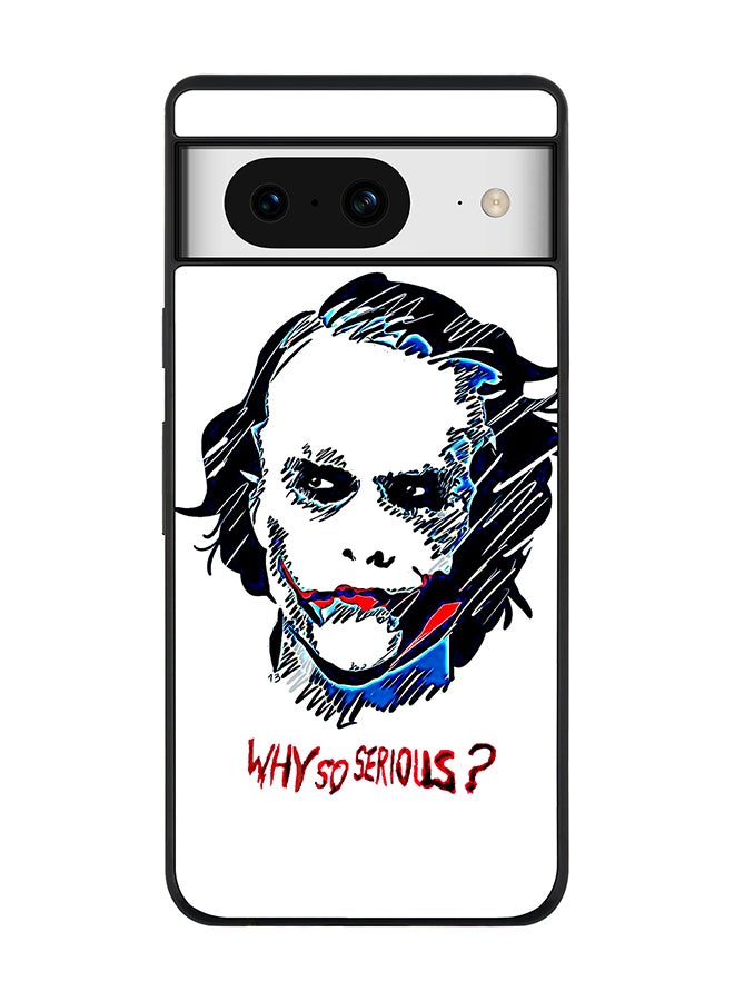 Stylizedd Rugged Black Edge case for Google Pixel 8, Custom Slim fit Flexible Anti Drop Thin Phone Case Cover - Why So Serious - Image 1