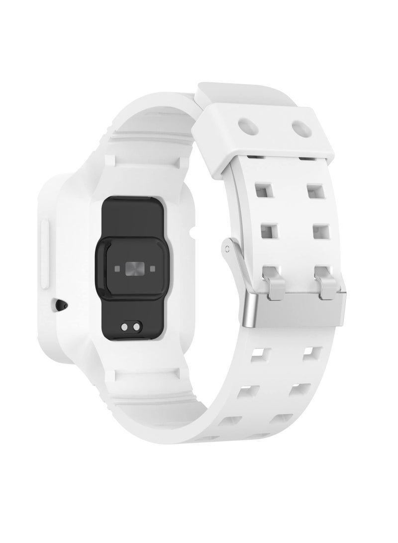 Replacement Wrist Band Compatible with Xiaomi Redmi Watch 2 Lite/Mi Watch Lite/Poco Watch/Redmi Watch 2/Horloge 2, Adjustable Soft Silicone Wrist Strap with Cover (White) - Image 2