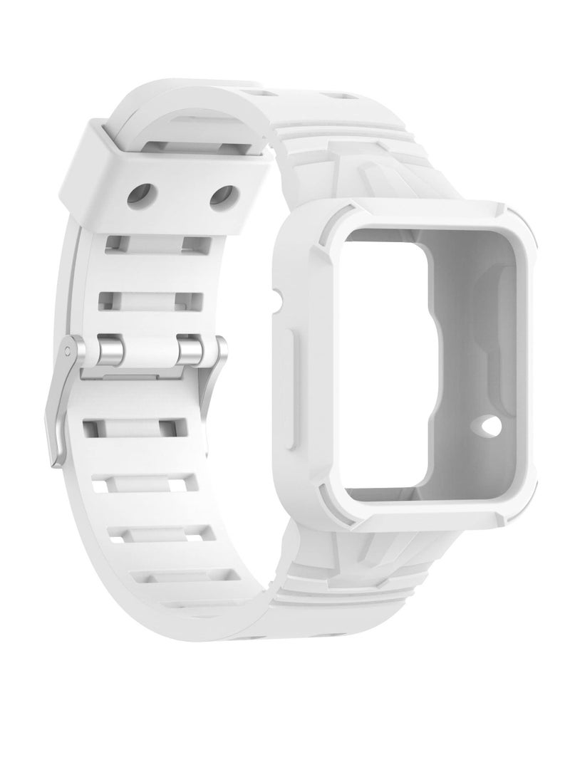 Replacement Wrist Band Compatible with Xiaomi Redmi Watch 2 Lite/Mi Watch Lite/Poco Watch/Redmi Watch 2/Horloge 2, Adjustable Soft Silicone Wrist Strap with Cover (White) - Image 3