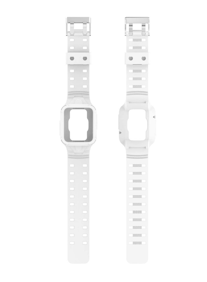 Replacement Wrist Band Compatible with Xiaomi Redmi Watch 2 Lite/Mi Watch Lite/Poco Watch/Redmi Watch 2/Horloge 2, Adjustable Soft Silicone Wrist Strap with Cover (White) - Image 4