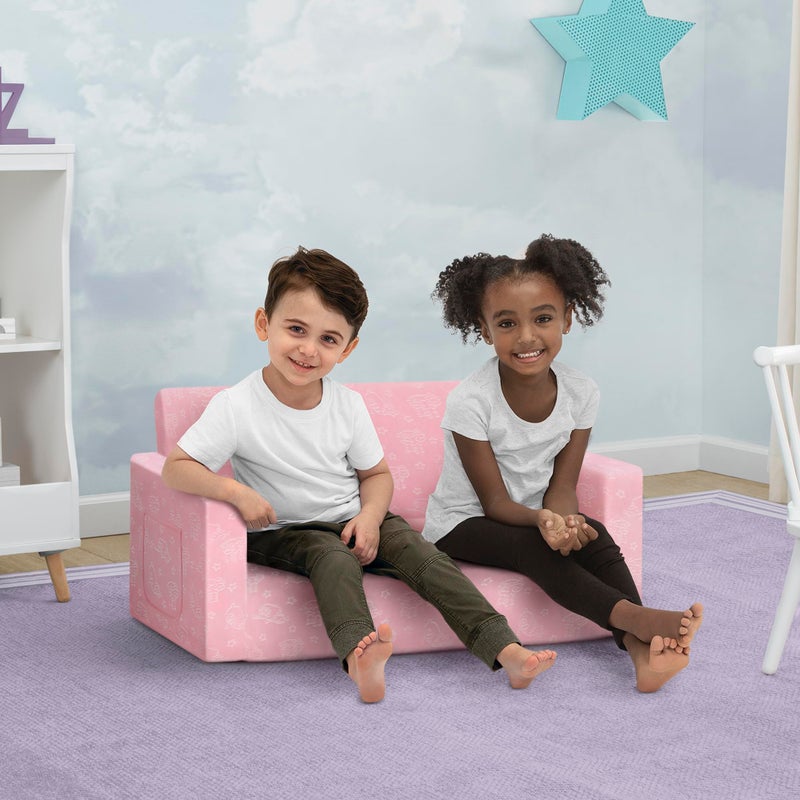 Delta Children Serta Perfect Sleeper Extra Wide Convertible Sofa to Lounger - Comfy 2-in-1 Flip Open Couch/Sleeper for Kids - 30-inches Wide, Pink - Image 3