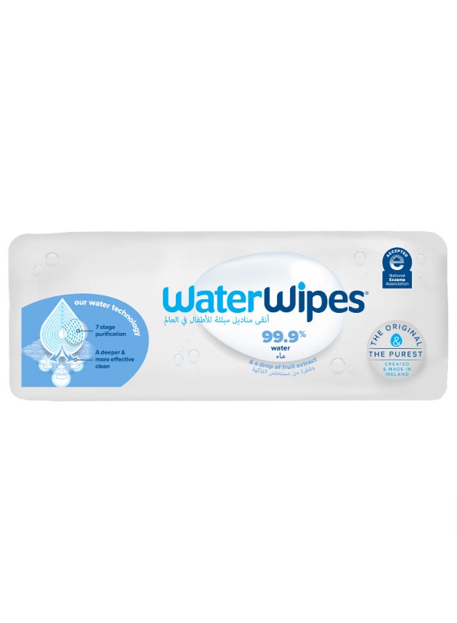 WaterWipes Original Plastic Free Baby Wipes, 240 Wet Wipes, 99.9% Water Based And Unscented For Sensitive Skin Pack of 4 - Image 4