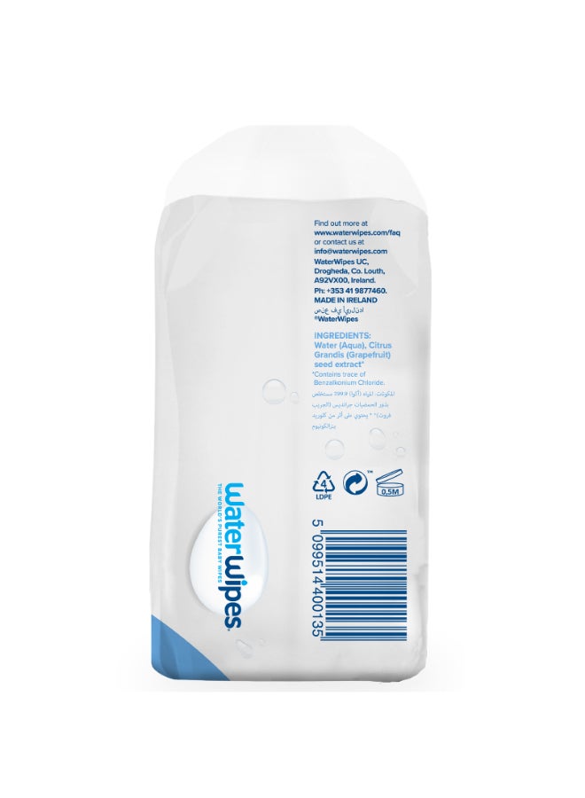 WaterWipes Original Plastic Free Baby Wipes, 240 Wet Wipes, 99.9% Water Based And Unscented For Sensitive Skin Pack of 4 - Image 2