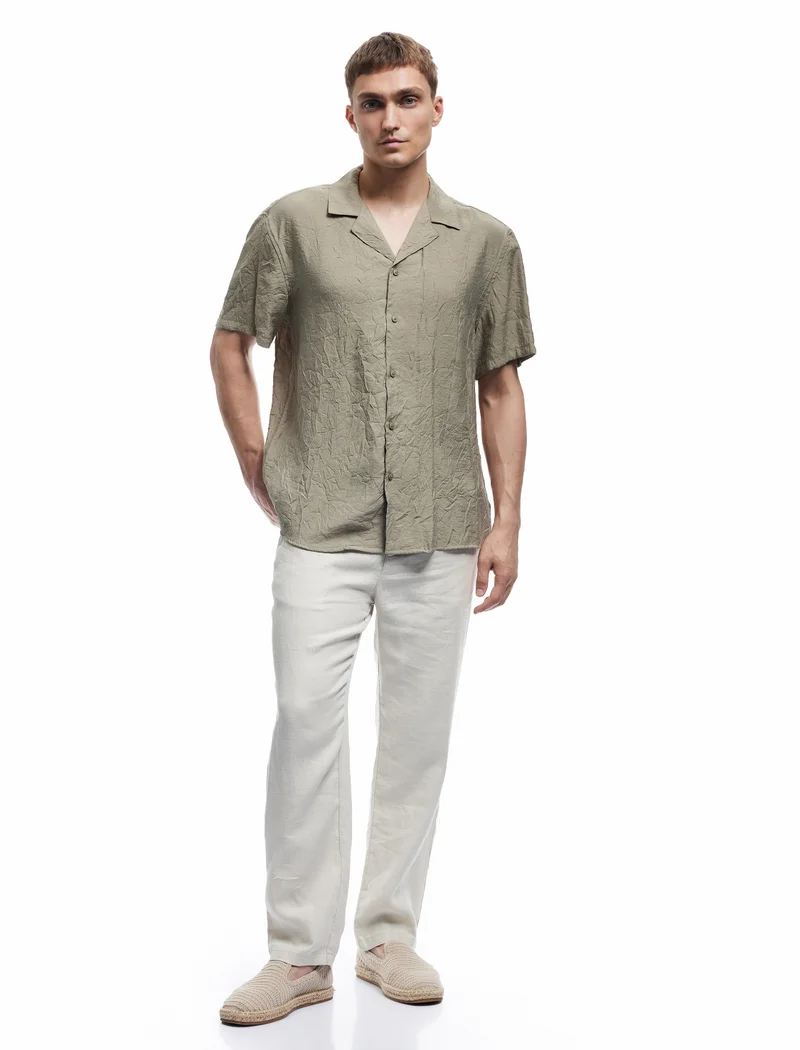 كوتون Lapel Neck Shirt