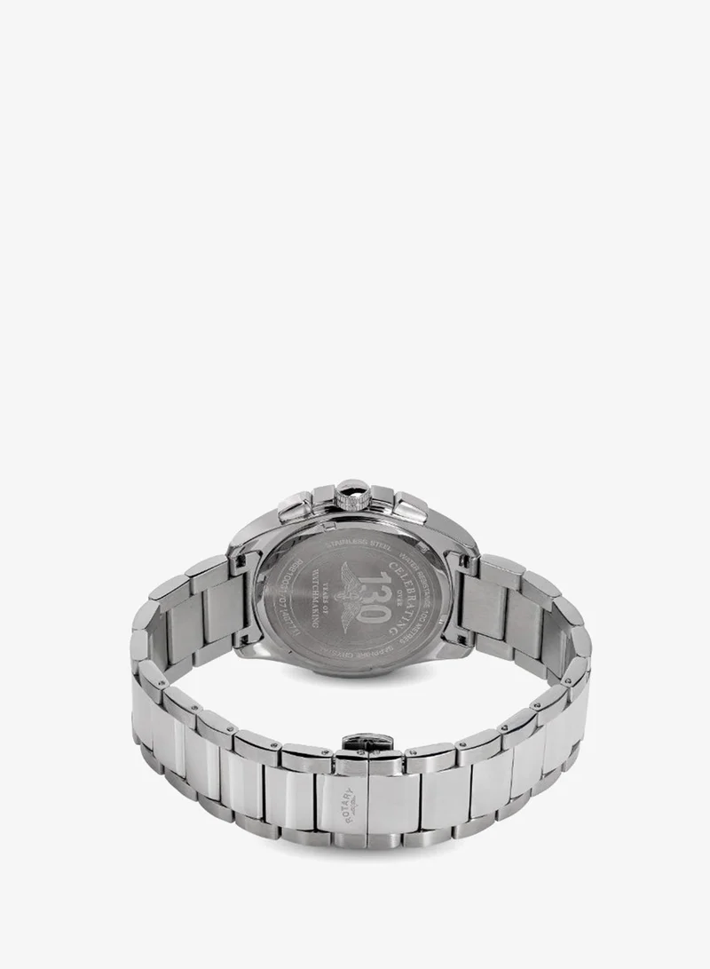 Rotary  Rotary Mens Apex 100 Chronograph Silver Dial Stainless Steel Bracelet Watch - RGB10031/07 for Men | Best Price UAE