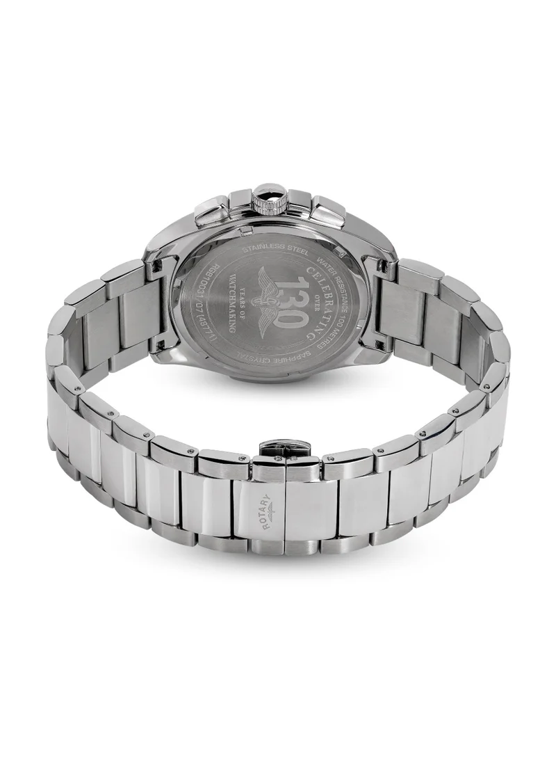 Rotary  Men's Apex 100 Chronograph Watch, 40 mm, White Dial, Stainless Steel Bracelet for Men | Best Price UAE