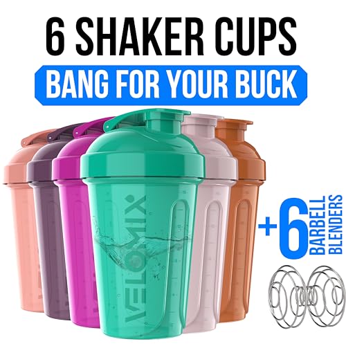 VELOMIX 6 PACK 20 OZ Protein Shaker Bottles for Protein Mixes Shaker Cups for Protein Shakes Small Shaker Bottle Pack Shaker Cup Shakers for protein Shakes Rose Garden 6 Pack - Image 5