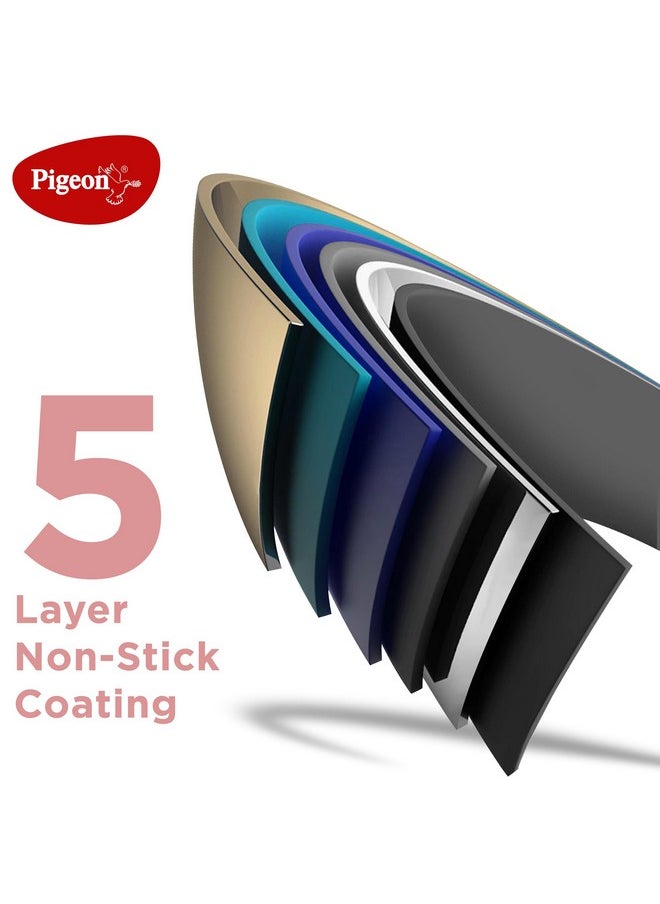 pigeon Pigeon by Stovekraft Basics Aluminium Non Stick, Non Induction Base Frypan, 220 mm, Red  - Image 2