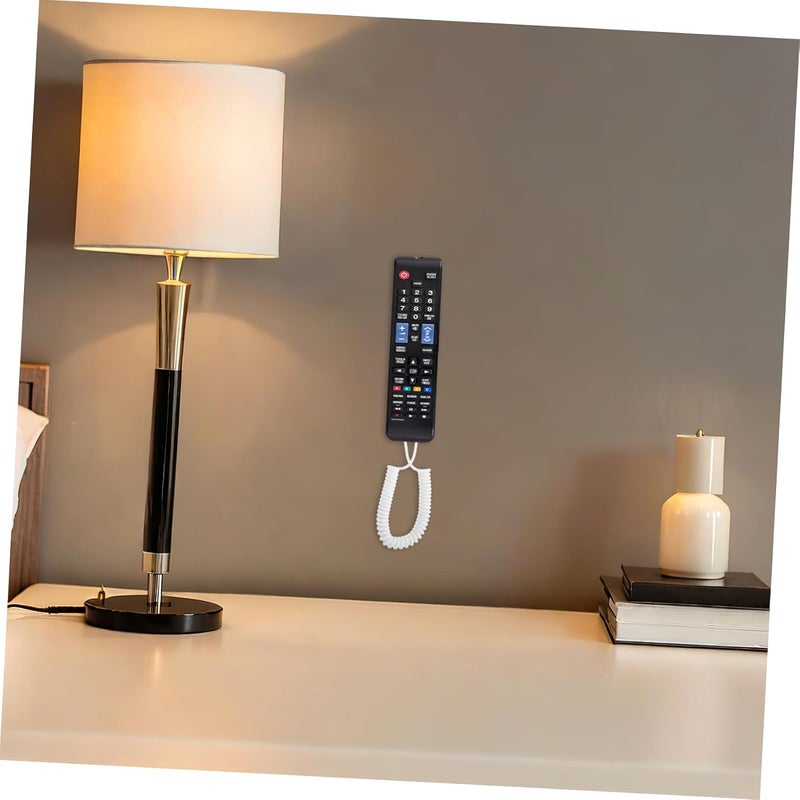 POPETPOP 4pcs Remote Control Cable Leash with Adhesive Hooks Portable Lost Tether Straps for Tv Air Conditioner and Media Remotes Self Adhesive Oval Holders for Home Hotel Restaurant Use - Image 4