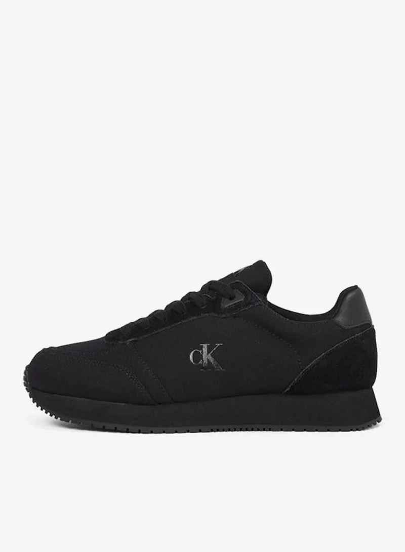 Calvin Klein Jeans RUNNER SOCK LACE UP CANVAS TRAINERS