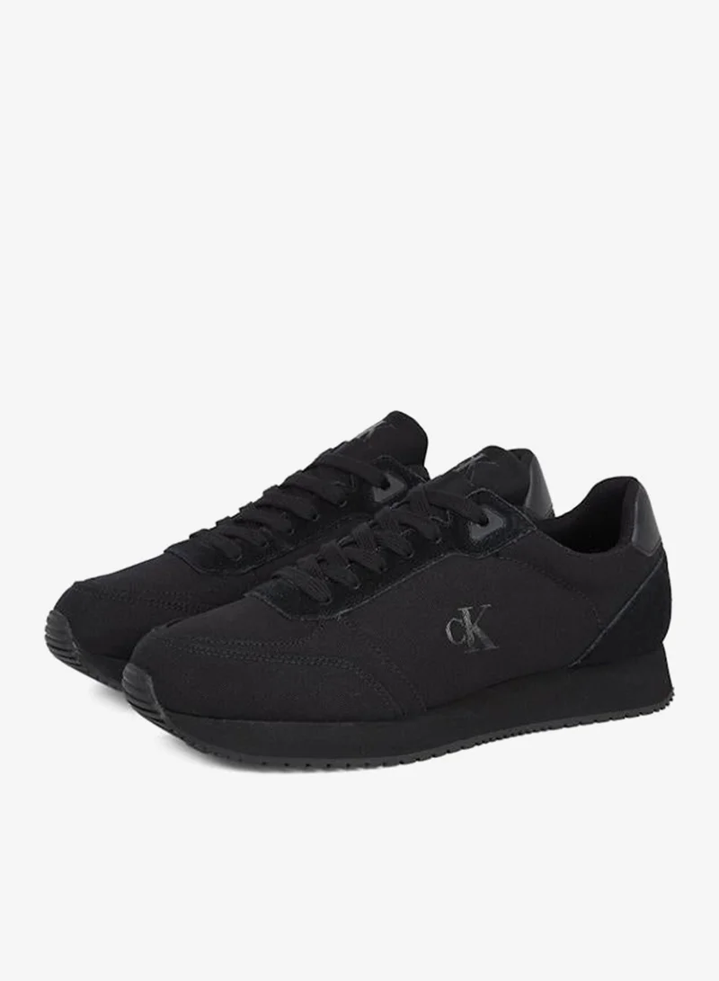 Calvin Klein Jeans RUNNER SOCK LACE UP CANVAS TRAINERS