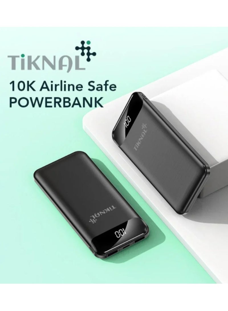 Tiknal 10000mAh Power Bank supports 22.5W fast charging and is safe for air travel according to airline standards. - Image 2