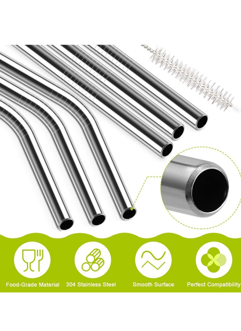 Generic - 4 Pack Stainless Steel Straw Replacement 40 oz for Stanley Adventure Travel Tumbler, Reusable Straws with Cleaning Brush Compatible with Stanley 40oz Stanley Cup Tumbler - Image 1