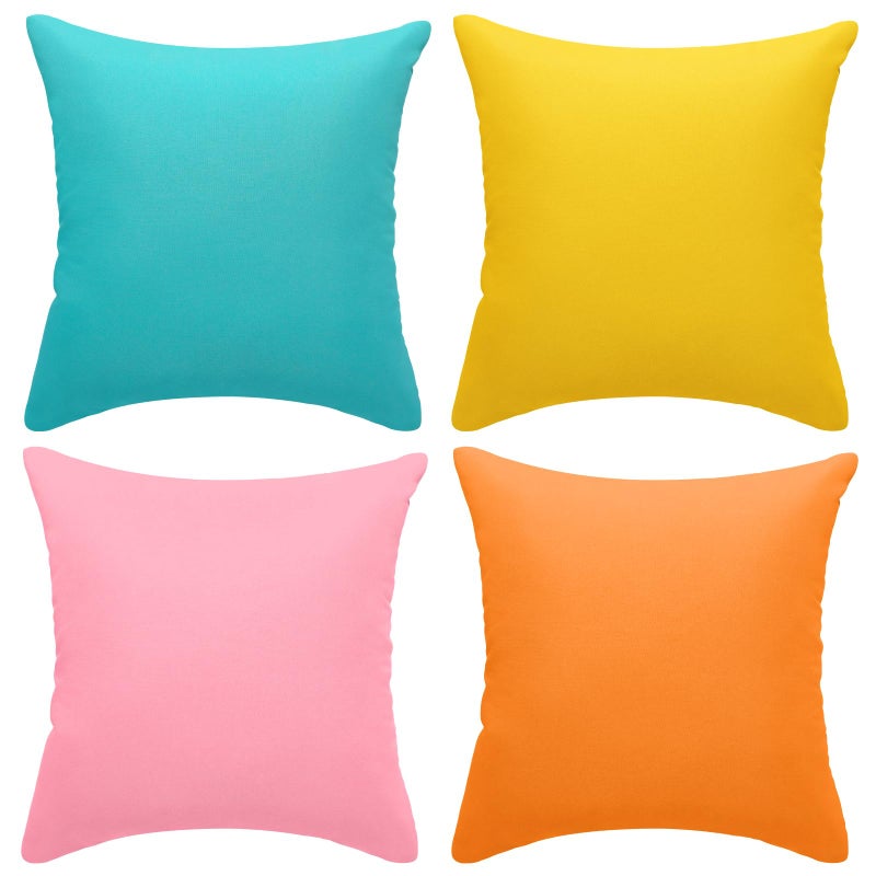 fauson Outdoor Pillow Covers 18x18 Set of 4, Outdoor Waterproof Decorative Throw Pillow Covers for Garden Patio Tent Balcony Bench Couch Sofa - Image 3