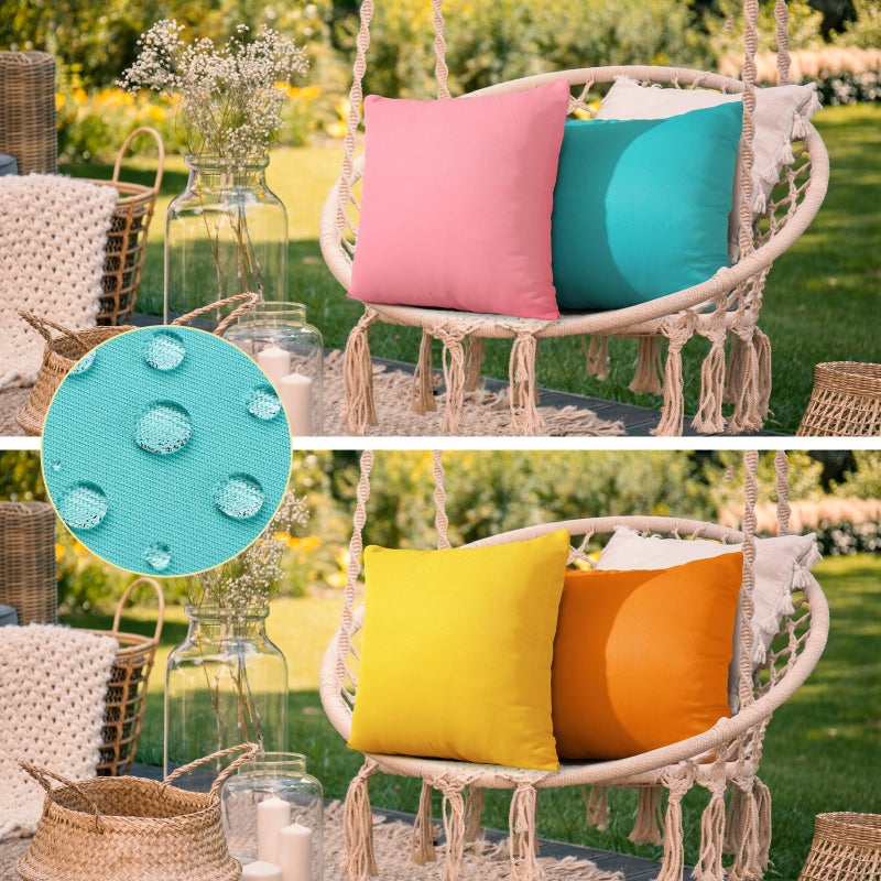 fauson Outdoor Pillow Covers 18x18 Set of 4, Outdoor Waterproof Decorative Throw Pillow Covers for Garden Patio Tent Balcony Bench Couch Sofa - Image 4