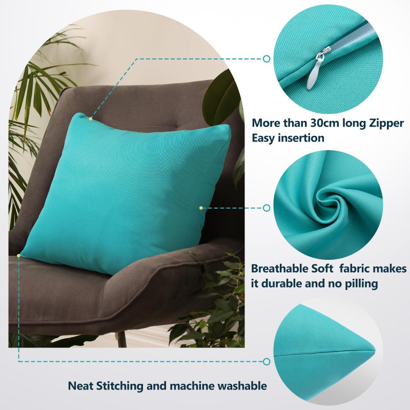 fauson Outdoor Pillow Covers 18x18 Set of 4, Outdoor Waterproof Decorative Throw Pillow Covers for Garden Patio Tent Balcony Bench Couch Sofa - Image 5