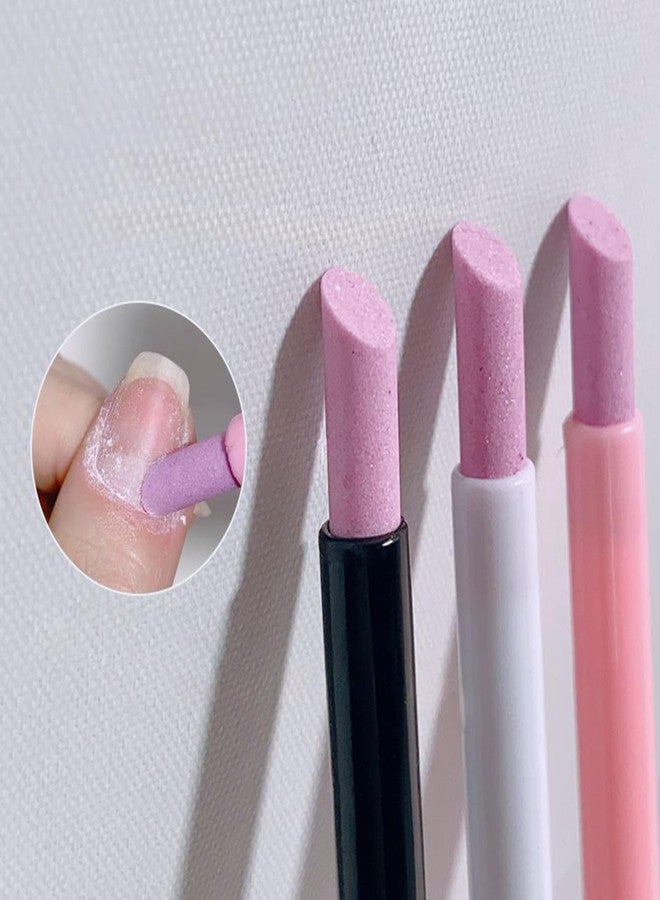 JERCLITY 9 Pieces Quartz Stone Nail File Cuticle Pusher Pen Peeling Dead Skin Cuticle Remover Pen Nail Buffer Pen for Nail Art - Image 3