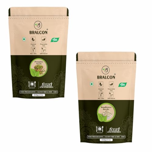 BRALCON Natural Seeds Combo (Sunflower Seeds 100g, Pumpkin Seeds 100g) | Raw Unroasted | Protein and Fiber Rich Superfood for Eating - Image 1