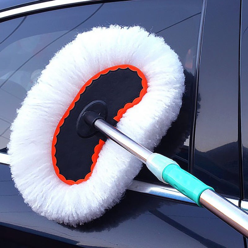 Car Washing Brush Long Handle Soft Hair Telescopic Mop Milk Silk Wax Brush Dust Cleaning Duster Long Rod Car Washing Tool - Image 3