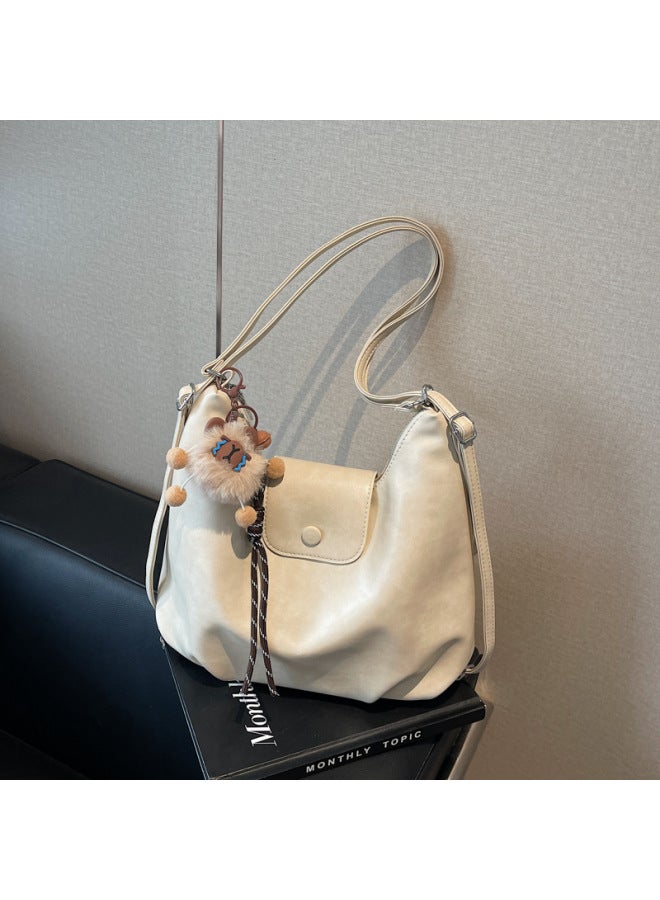 Tote Bag 2024 Women's Bag Large Capacity Crossbody Bag All-match Commuter Backpack Niche Design Shoulder Bag-Color:Black - Image 3