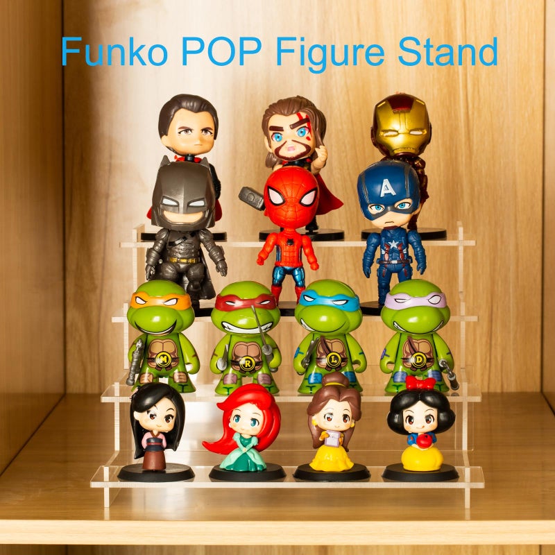 HENABLE 4 Tier Acrylic Display Risers, Perfume Organizer Stand, Cupcake Stand Holder, Clear Shelf Risers for Display Stands for Funko POP Figure, Dessert Shelves for Party, Decoration - Image 3