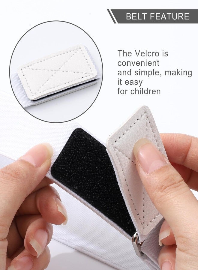 WELROG Kids Belts for Boys - Velcro Buckle Toddler Belt Elastic Adjustable Belt for Boys Girls(Black+White) - Image 4