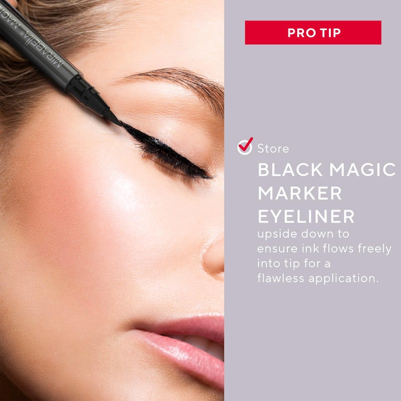 Mirabella Black Magic Marker Waterproof Liquid Eyeliner, Long-Lasting Smudge-Proof Matte Black Eyeliner with Felt Brush-Tip for Precise Controlled Application and Antioxidants Vitamin C and E - Image 3