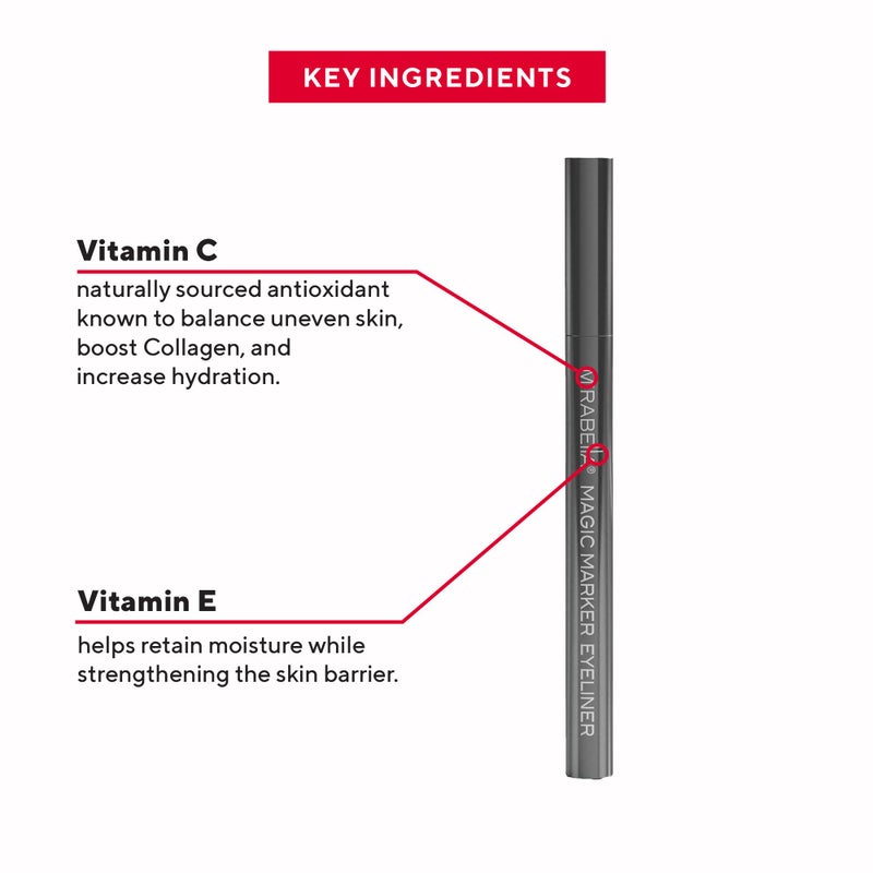 Mirabella Black Magic Marker Waterproof Liquid Eyeliner, Long-Lasting Smudge-Proof Matte Black Eyeliner with Felt Brush-Tip for Precise Controlled Application and Antioxidants Vitamin C and E - Image 4