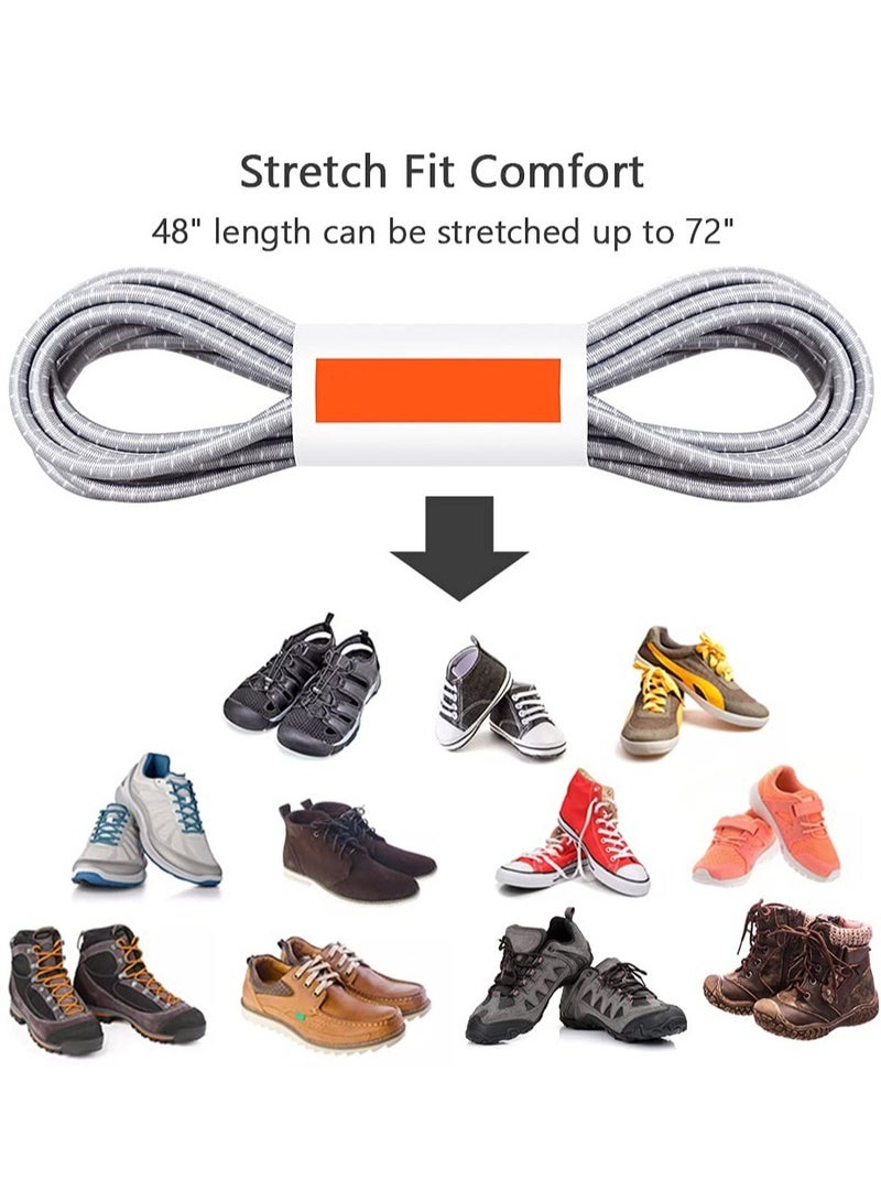Shoe Laces 3 Pairs No Tie Shoe Laces Elastic Locks Tieless Shoelaces One Size Fits Shoelaces All for Adults and Kids Sneakers - Image 4