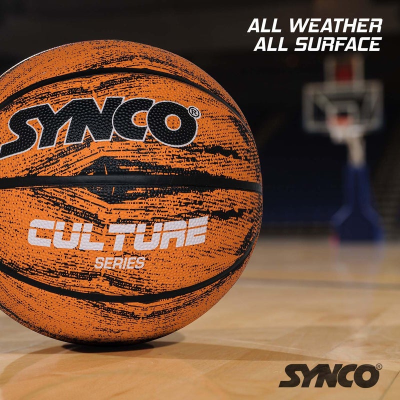 synco Culture Basketball Size 6 | Women's Official Basketball | Moulded Technology | 8 Panel | Indoor & Outdoor Games & Training (Orange) - Image 5