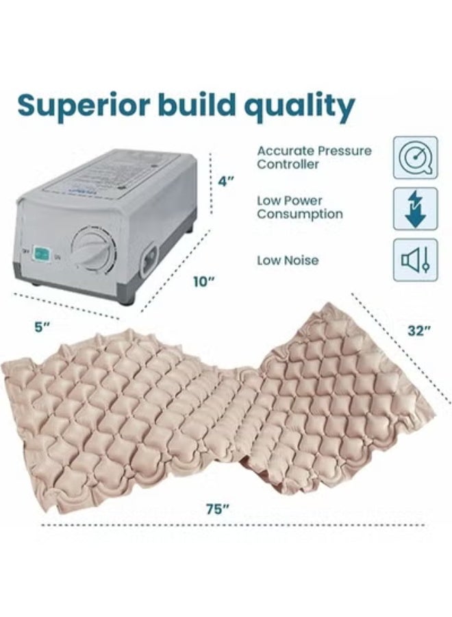Alternating Pressure Air Mattress with Electric Pump for Patient Care, Inflatable Bubble Mattress for Home and Healthcare Use – Single Size - Image 4