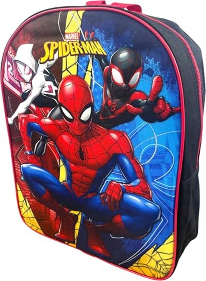 روز حقيبة ظهر مدرسية للأطفال من ماركة Ruz Spider-Man، مقاس 15 بوصة (أسود-أحمر-أزرق) - Image 3