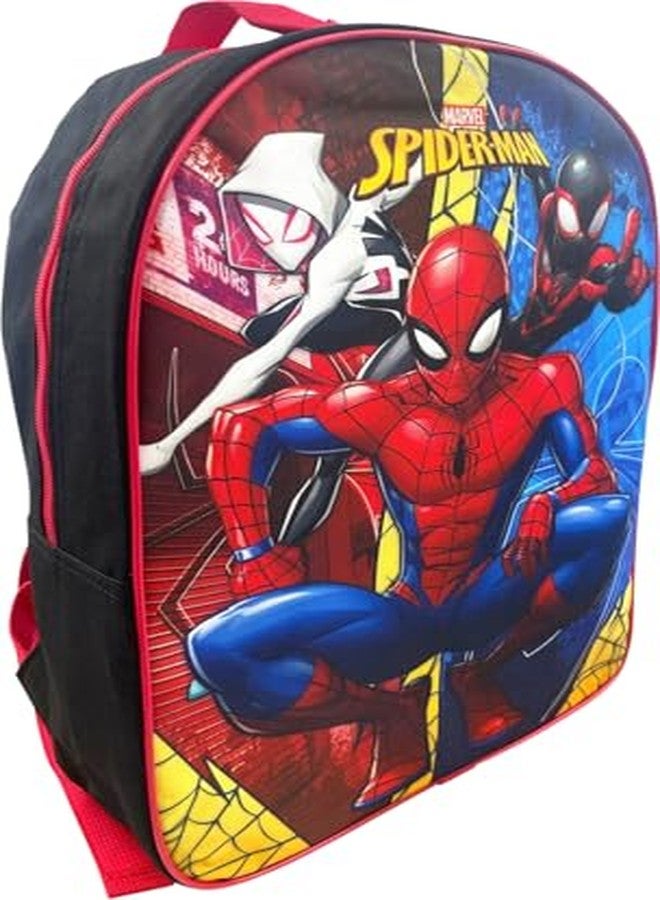 روز حقيبة ظهر مدرسية للأطفال من ماركة Ruz Spider-Man، مقاس 15 بوصة (أسود-أحمر-أزرق) - Image 2